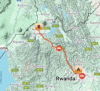 Gorilla Trekking Rwanda Map